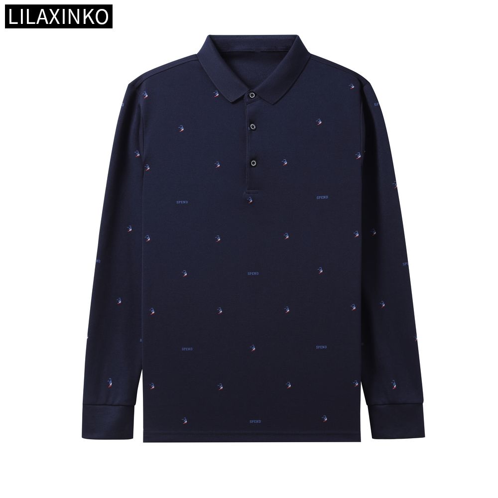 Áo Thun Polo Cotton Tay Dài In Chữ 5 Màu Thời Trang Thu Đông Dành Cho Nam