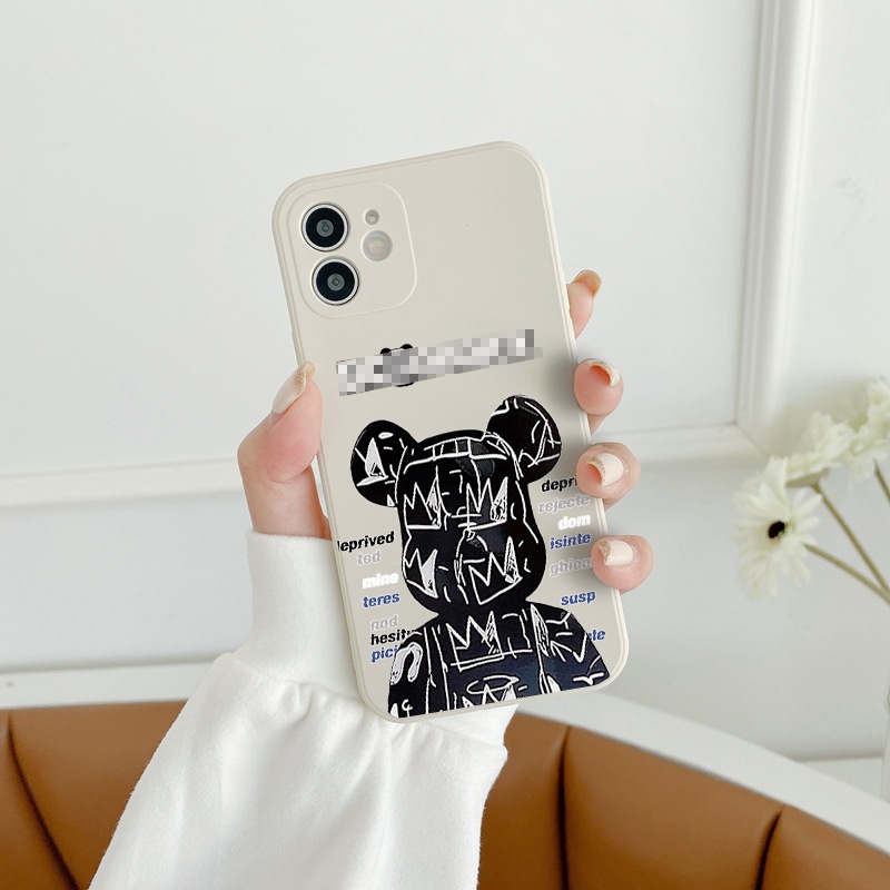 Ốp lưng iphone Gấu Brick cạnh vuông chống sốc ip 6splus/7/7plus/8/8plus/x/xr/xs/11/12/pro/max/plus/13promax e136