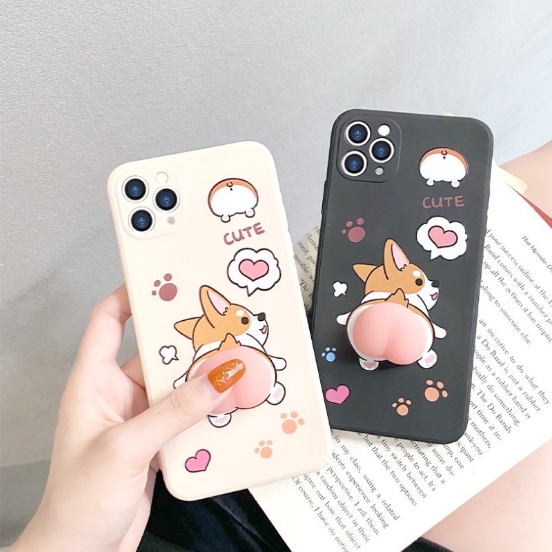 Ốp lưng iphone chó Corgi gắn đào mông ip6/ 6s/ 6pl/ 6spl/ 7/ 7pl/ 8/ 8pl/ x/ xsmax/ 11/ 11pro/ 11prm/ 12/ 12pro/ 12prm