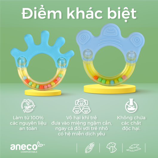 Lục lạc gặm nướu ANECO làm từ nhựa sinh học