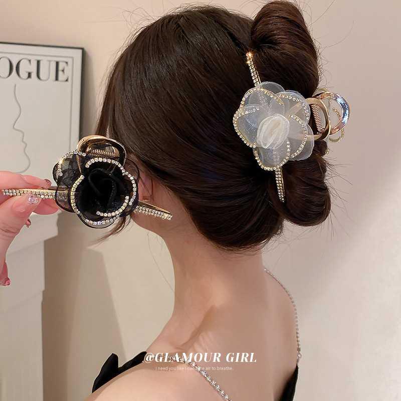 Kẹp Tóc Hình Hoa Mặt Sau Phong Cách Hàn Quốc Thời Trang Cho Nữ