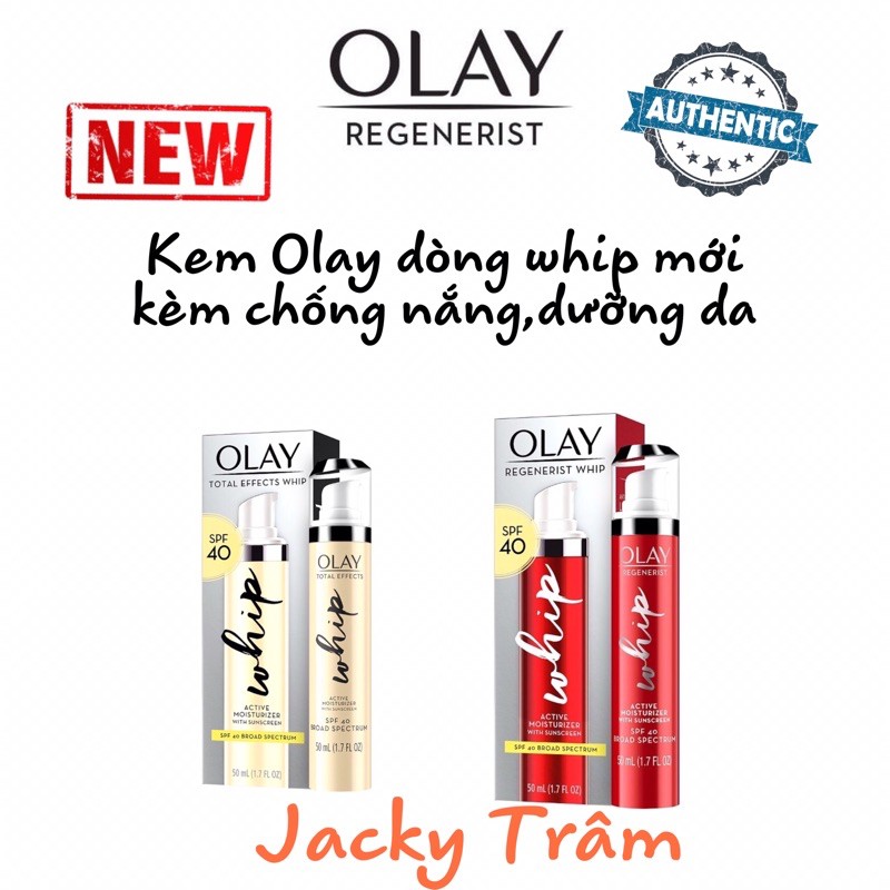 Kem chống nắng kiêm dưỡng ẩm chống lão hoá Olay Whip spf40 50ml