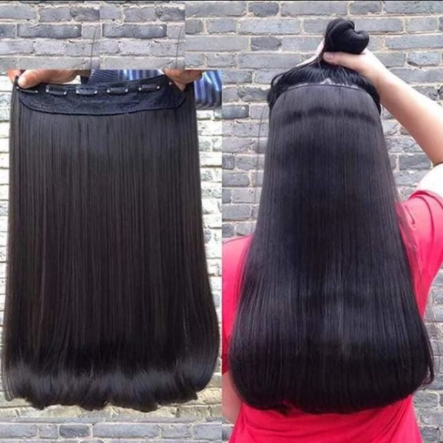 Tóc kẹp dải thẳng cúp đuôi
