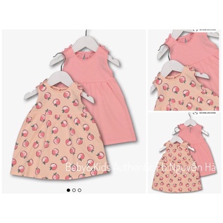 Set 2 váy cotton bé gái tu auth 6-9m 9-12m 12-18m 18-24m