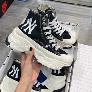 [Có sẵn-ship hỏa tốc] Giày Sneaker MLB Chunky High Black| Giày Chunky Đen Cao Cổ Đế Cao