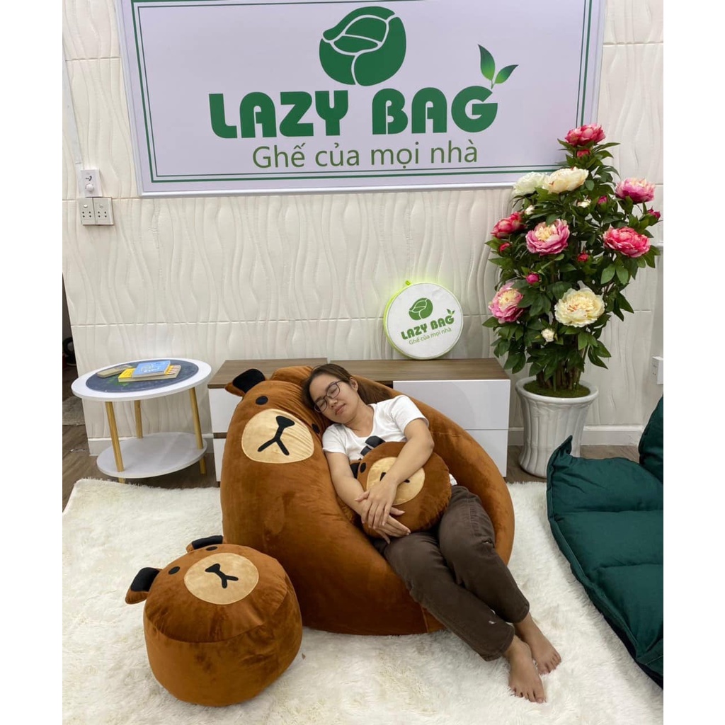Combo bộ 3 ghế lười gấu Bear vừa trang trí nhà vừa giúp bé thêm yêu đọc sách hơn