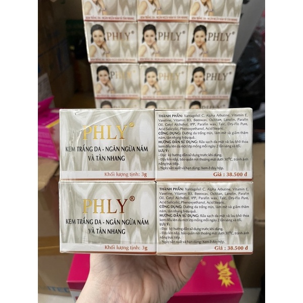 Lố 12 hộp kem Phly trắng da nám tàn nhang 3gram