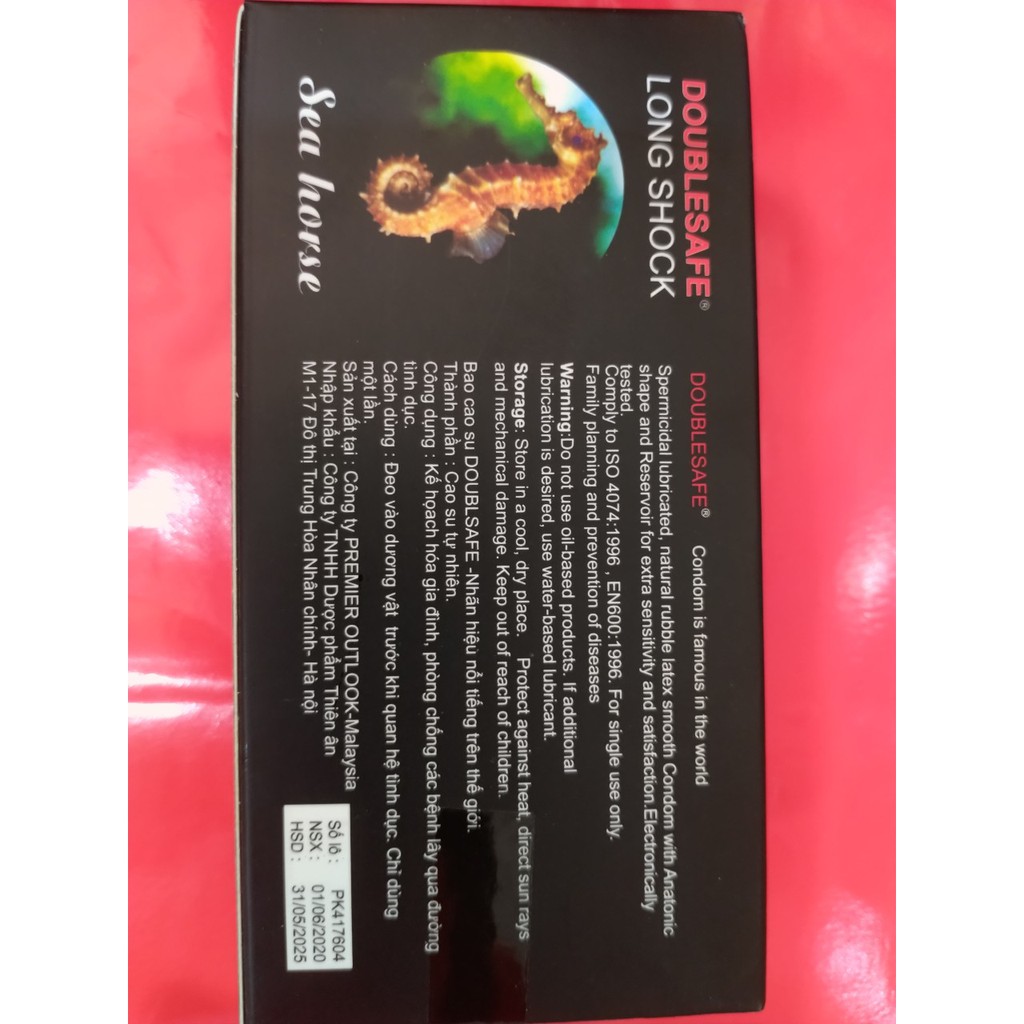 ✅Bao cao su cá ngựa doublesafe long shock ✅Chính hãng