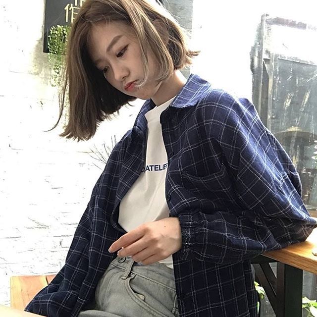 Hàng Sẵn_Sơmi sọc retro áo tay bồng phong cách hàn ulzzang