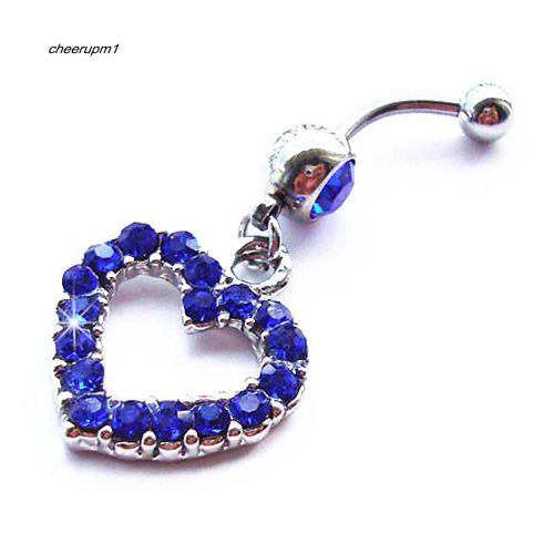 Khuyên Rốn Hình Trái Tim Đính Đá Thời Trang Cho Nữ