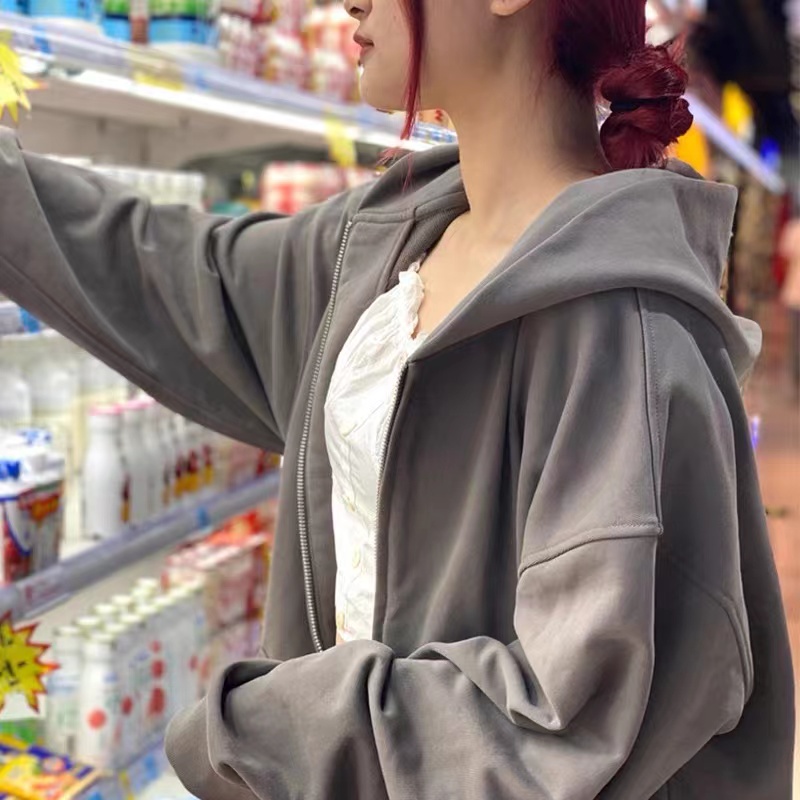 Áo Khoác Hoodie Dáng Rộng Thời Trang Xuân Thu Cho Nữ