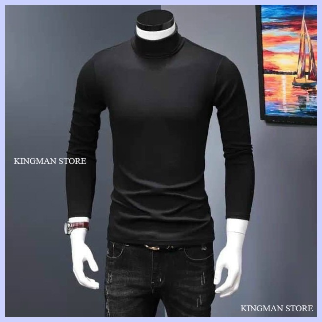Áo Giữ Nhiệt Nam Cổ 3 Phân, Áo Thun Nam Dài Tay Co Dãn 4 Chiều Chất Cotton Cao Cấp - Kingman Store | BigBuy360 - bigbuy360.vn