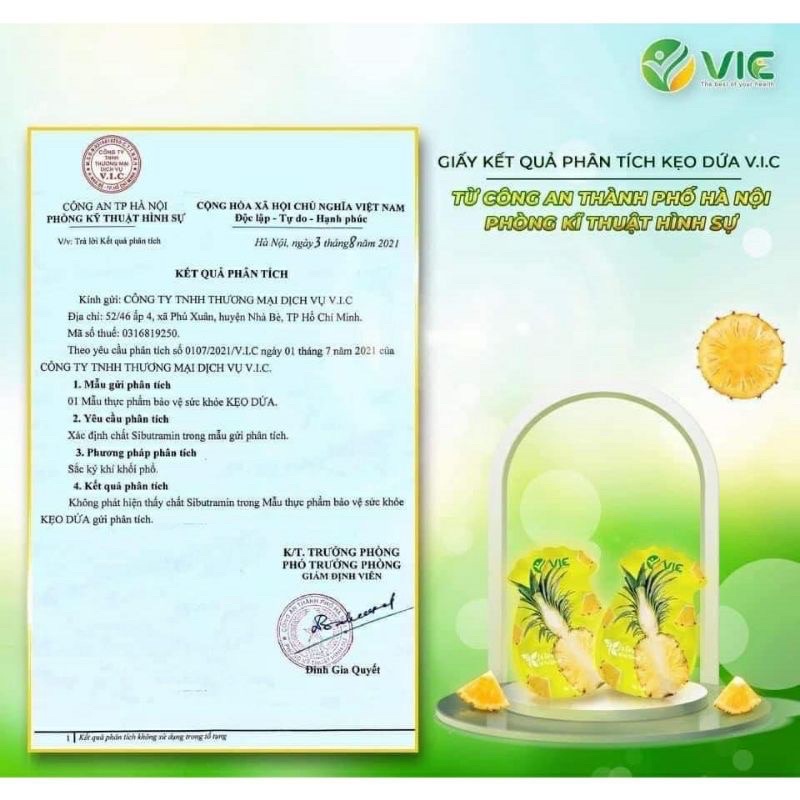 plus kẹo dứa giảm cân VIC