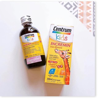 [Chính hãng] Siro Cho Trẻ Biếng Ăn Centrum Kids Incremin Iron Mixture 200ml - Hương Cherry Freeship Toàn Quốc