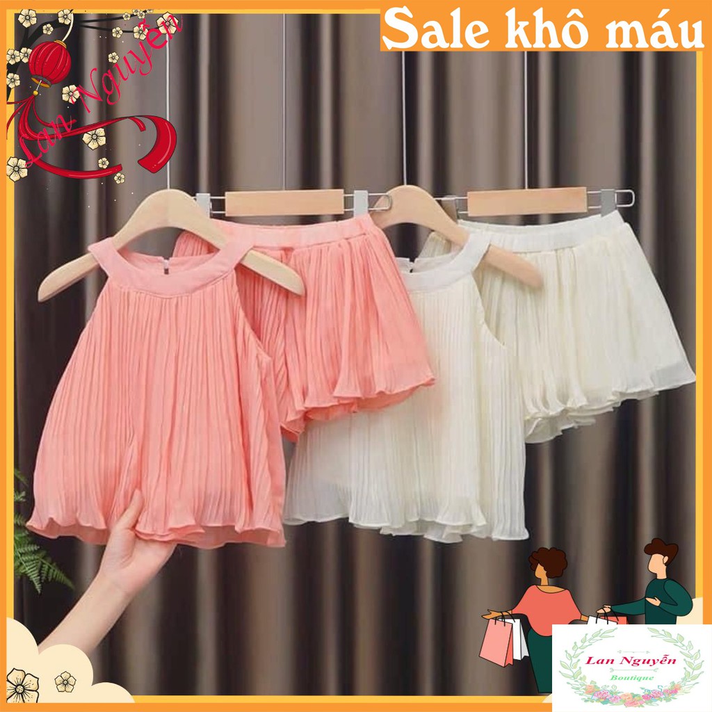 Bán sỉ Bộ đùi áo yếm dập li quần bèo gấu cho bé gái
