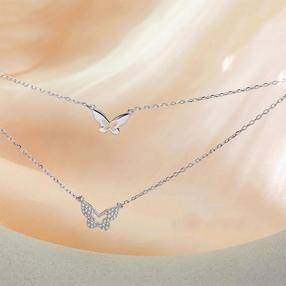 Vòng cổ Hai Lớp Mặt Hình Bướm DWAYNE Thời Trang Dành Cho Nữ