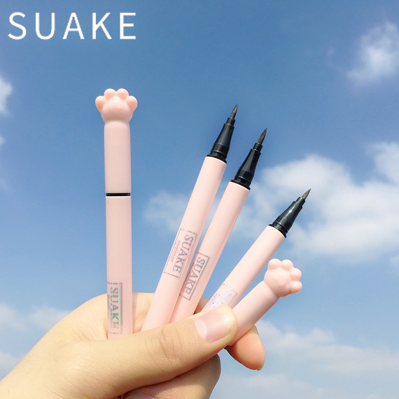 0831 A2 Fullbox Bút Kẻ Mắt Chân Mèo Hồng Suake Siêu Dễ Thương, Kẻ Mảnh Và Sắc Nét, Không Thấm Nước