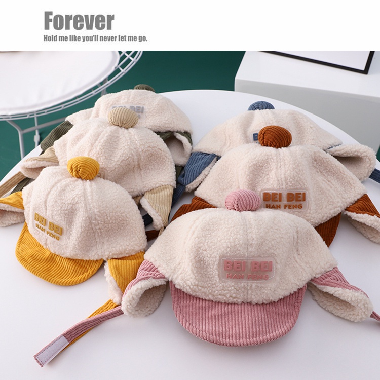 Mũ lưỡi trai che tai giữ ấm thời trang thu đông cho bé