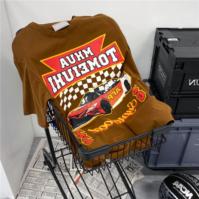 Áo Thun Tay Ngắn Cổ Tròn In Họa Tiết Phong Cách Preppy Cổ Tròn 19B6317 Cho Nam Và Nữ