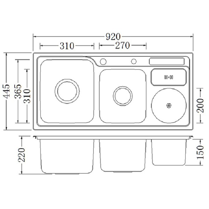 Chậu rửa chén Eurolife C4 (Trắng bạc)