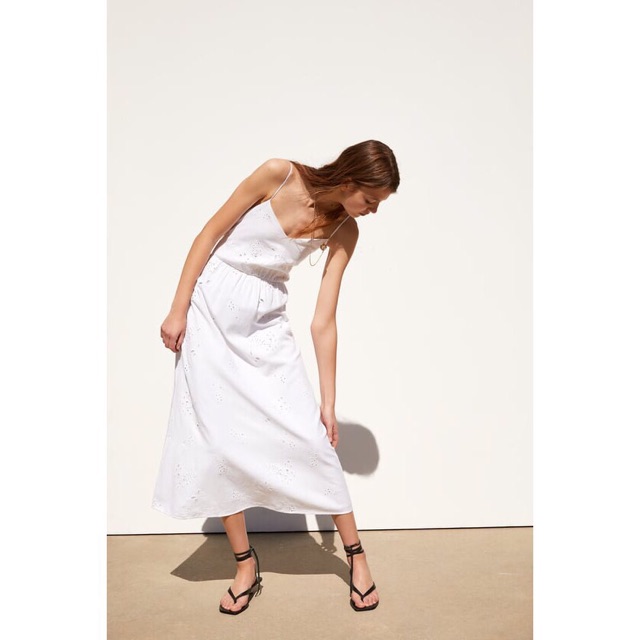 Váy maxi trắng Zara Sz Xs