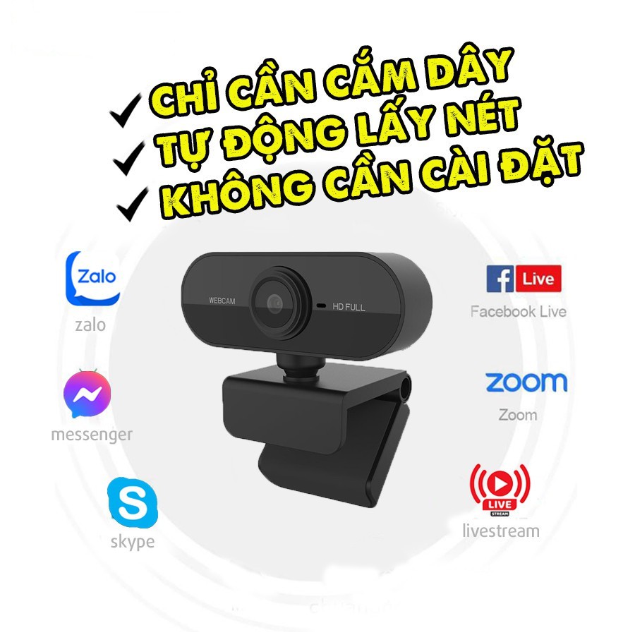 Webcam HD 1080p thích hợp dạy học trực tuyến dành cho PC / TV / máy tính để bàn | BigBuy360 - bigbuy360.vn