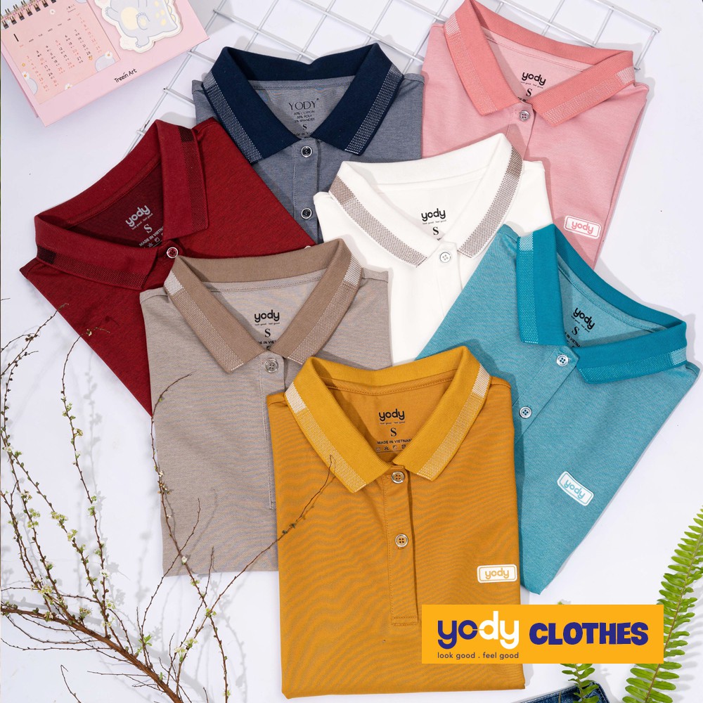 Áo thun polo nữ YODY mắt chim ngắn tay cotton có cổ cao cấp thoáng mát APN3340 | BigBuy360 - bigbuy360.vn