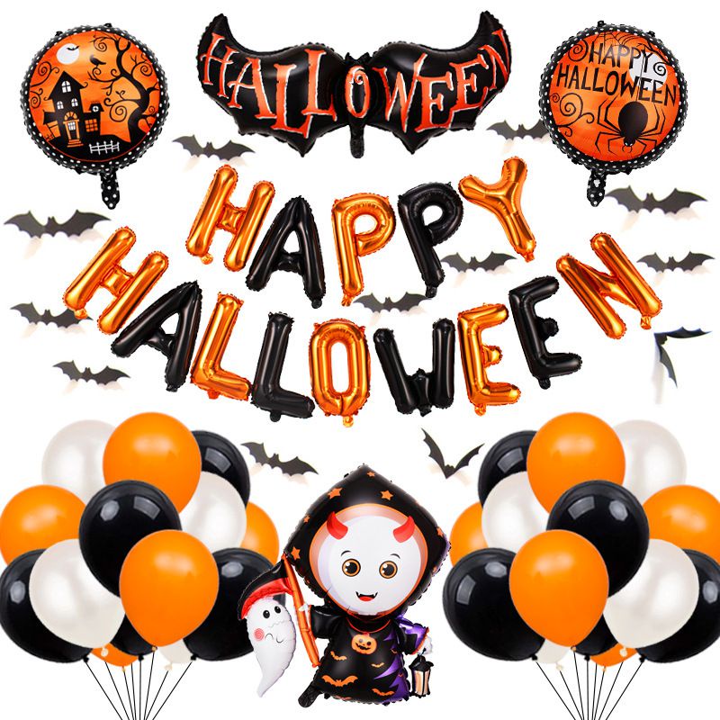 Bong bóng lá nhôm chủ đề Halloween trang trí tiệc tùng tiện dụng