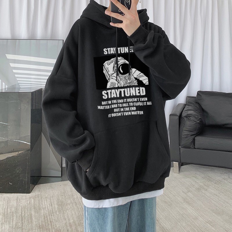 [ HÓT_BOMBER ] Áo hoodie đôi phom nam nữ unisex in STAYTUNED cực hót