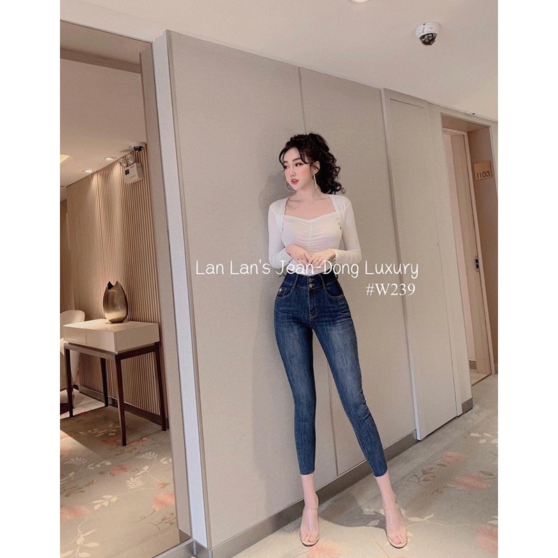 KÈM ẢNH THẬTQuần Jean xanh gu.cci cạp cao 2 nút