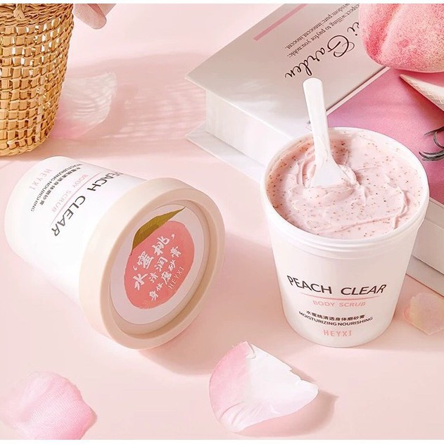 Hũ Tẩy Da Chết Body đào Heyxi Peach Clear Body Scrub 200G - Tẩy Tế Bào Chết Toàn Thân