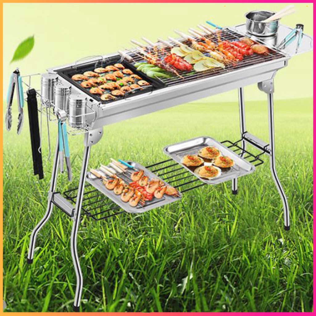 Bếp Nướng Than Inox, Bếp Nướng Inox Gấp Gọn - Mẫu CH2