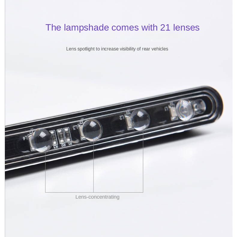 Đèn LED Cảnh Báo 21 Bóng Sử Dụng Năng Lượng Mặt Trời Chống Va Chạm Đa Năng An Toàn Cho Xe Hơi