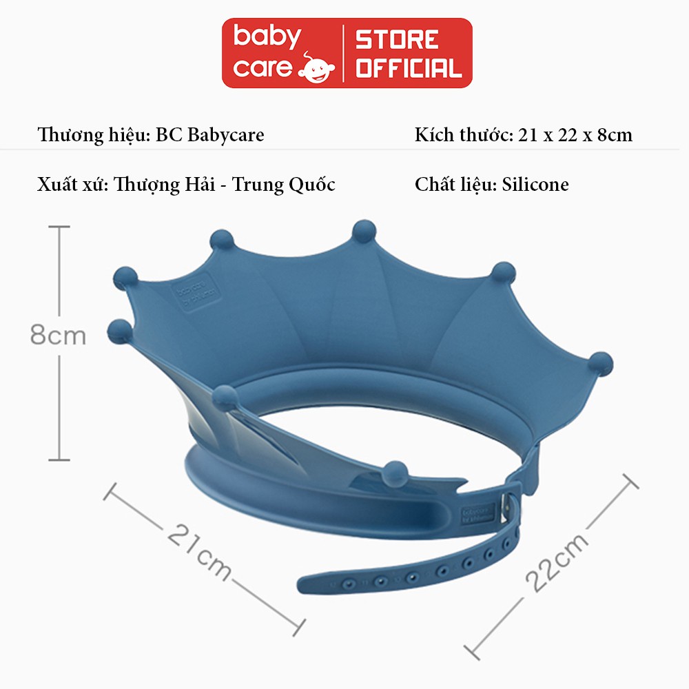 Mũ gội đầu khi tắm cho bé giúp chống cay mắt hình vương miện có 6 nấc điều chỉnh vòng đầu