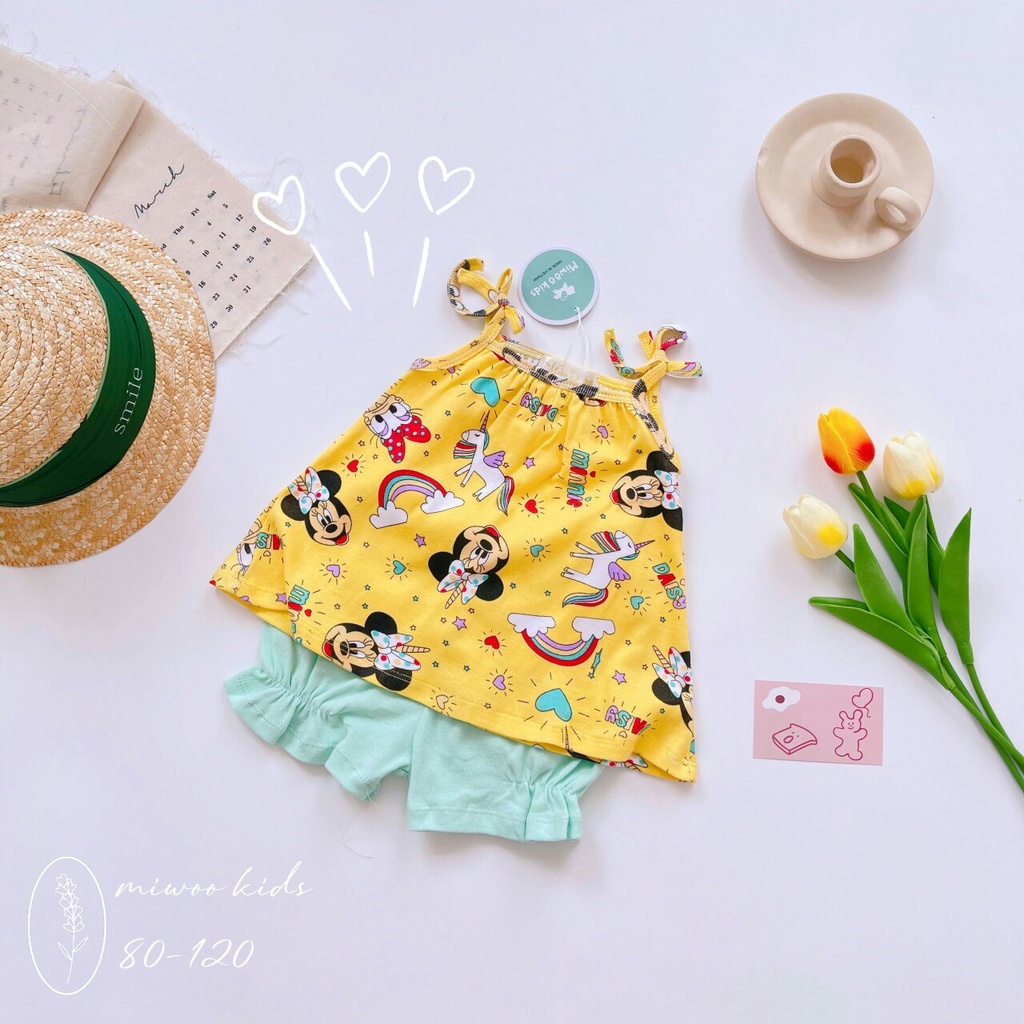 Bộ 2 dây cotton bozip cho bé gái