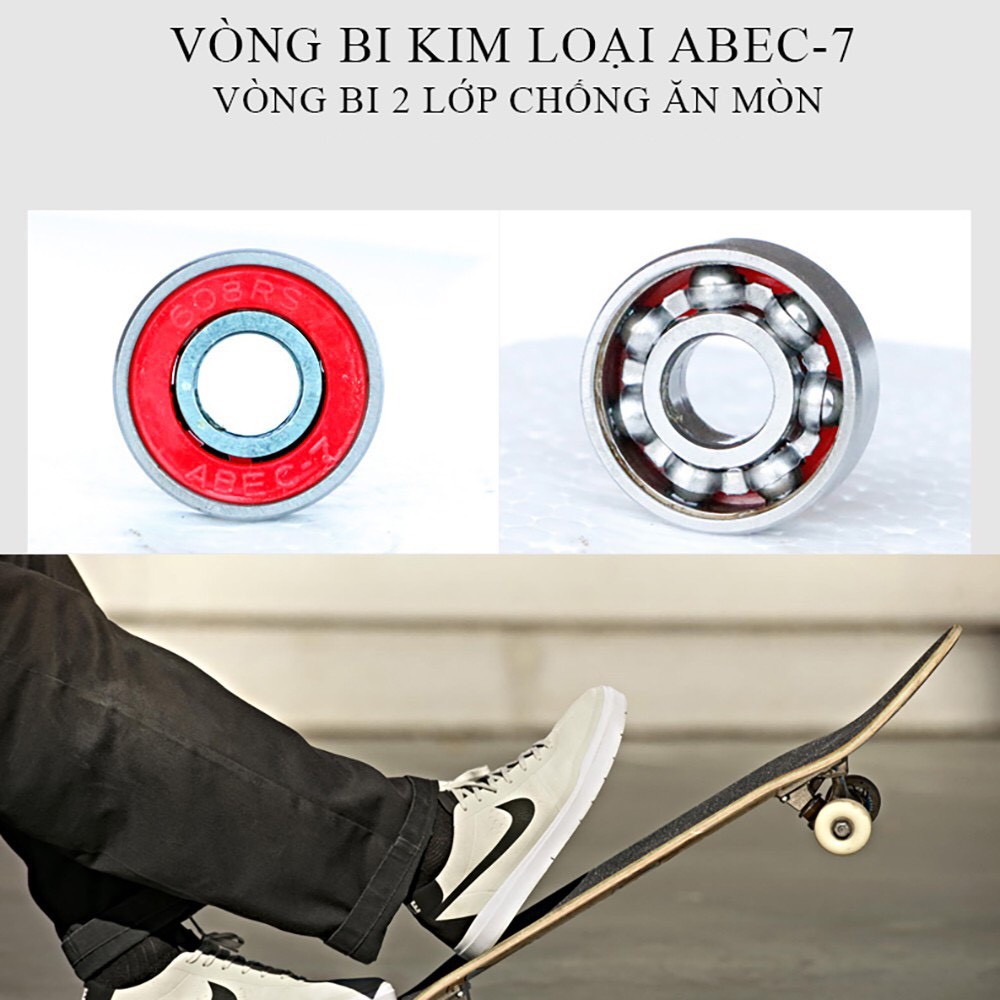 Ván trượt Skateboard mặt nhám, trượt ván, ván trượt thể thao gỗ ép 8 lớp chắc chắn.