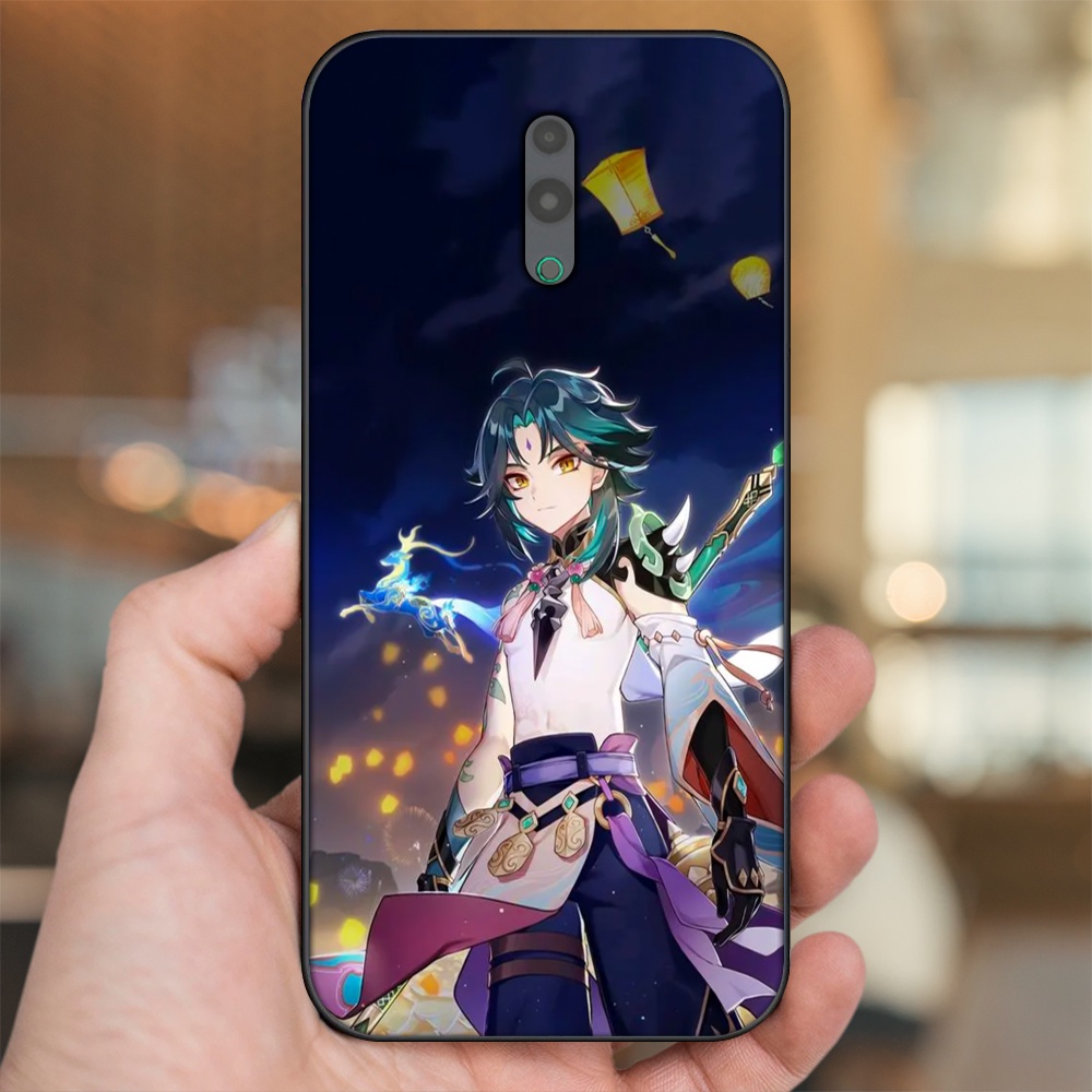 Ốp lưng Oppo Reno viền đen in hình Xiao Genshin Impact