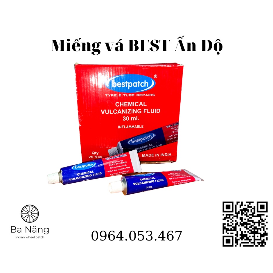 Keo vá săm, vá ruột, vá lốp, vá vỏ xe đạp, xe máy, ôtô BEST 30ml nhập khẩu Ấn Độ