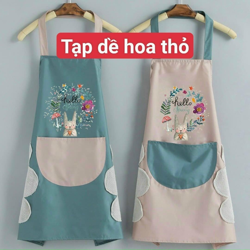 TẠP DỀ HOA THỎ KIÊM LUN CHỖ LAU TAY XỊN XÒ, CHỐNG NƯỚC- PHUKIENTUILOC.COM