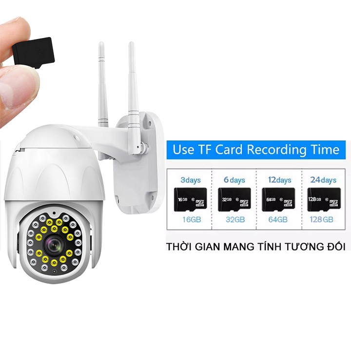 Camera IP ngoài trời X6000S 26 Bóng LED Xoay 360 độ FullHD 1080P chống nước chống bụi dùng ứng dụng Yoosee