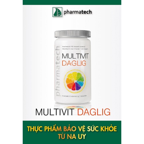 Viên uống bổ sung vitamin và khoáng chất MULTIVIT DAGLIG 180 viên