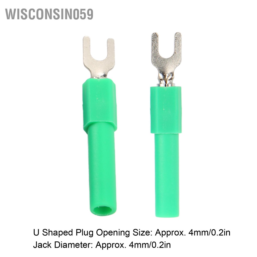 Wisconsin059 10PCS U Type Wire Connector Rear 4mm Socket 5 Color for Multimeter Electronic Application