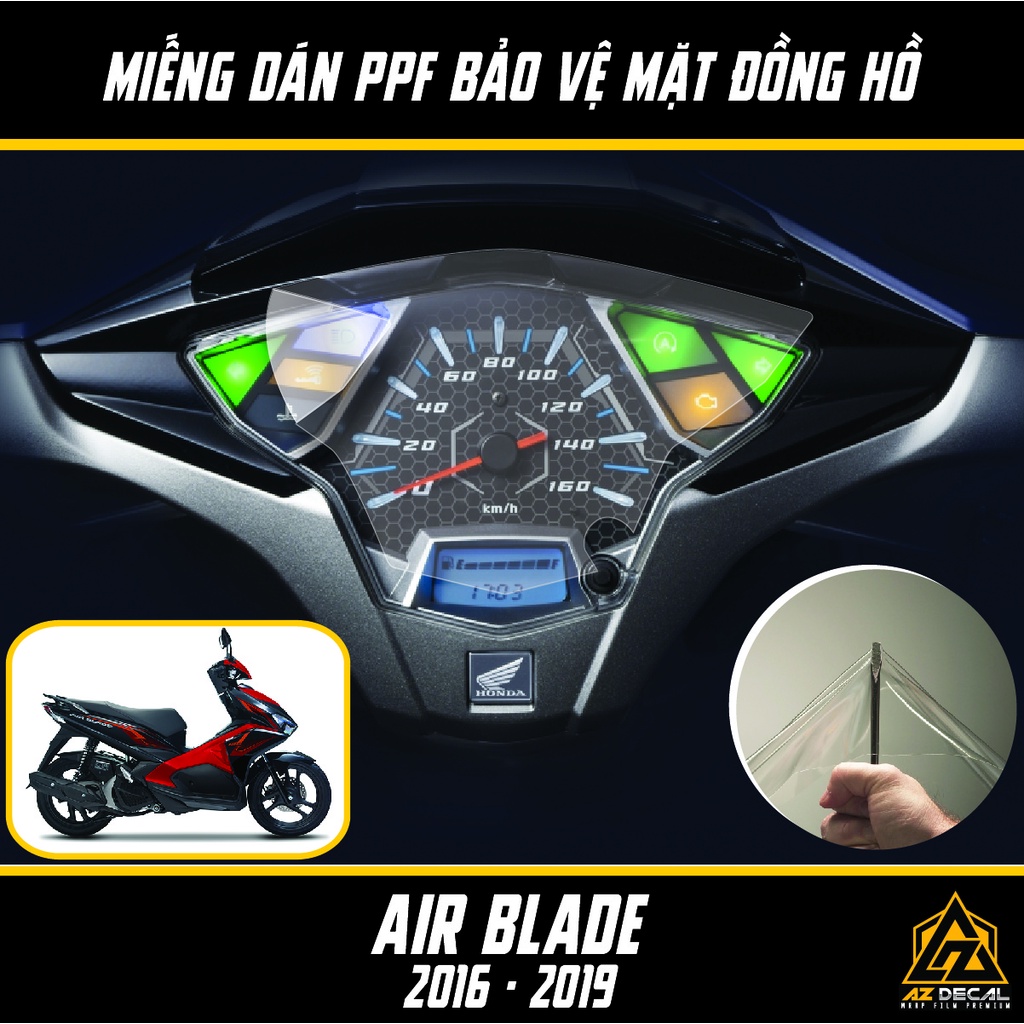 Miếng Dán PPF Bảo Vệ Mặt Đồng Hồ Xe Honda Air Blade 2016 - 2019 | Film Dán Mặt Đồng Hồ Xe Máy AB AirBlade