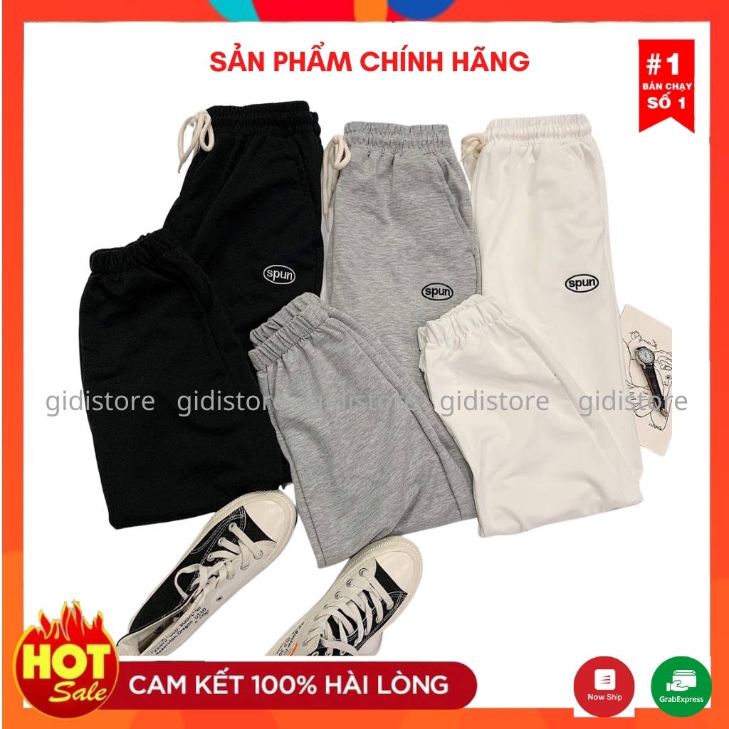 Quần JOGGER Thun SPUN Nam Nữ Unisex  ❤️ quần dài ống suông bo chân vải THUN mịn, không nhăn, thoáng mát chính hãng