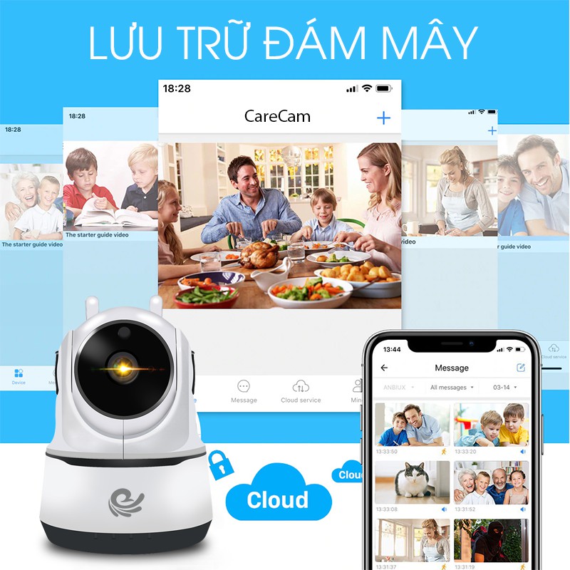 [COMBO KÈM THẺ NHỚ BẢO HÀNH 12 THÁNG] Camera Wifi  Quan SátTrong Nhà PAF200 2.0Mpx , Hình Ảnh Sắc Nét, Xoay 360 Độ