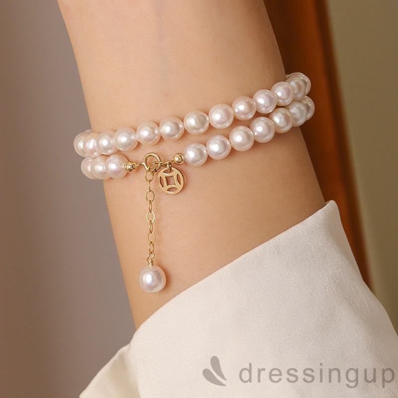 Vòng tay đính ngọc trai nhân tạo thời trang dành cho nữ
