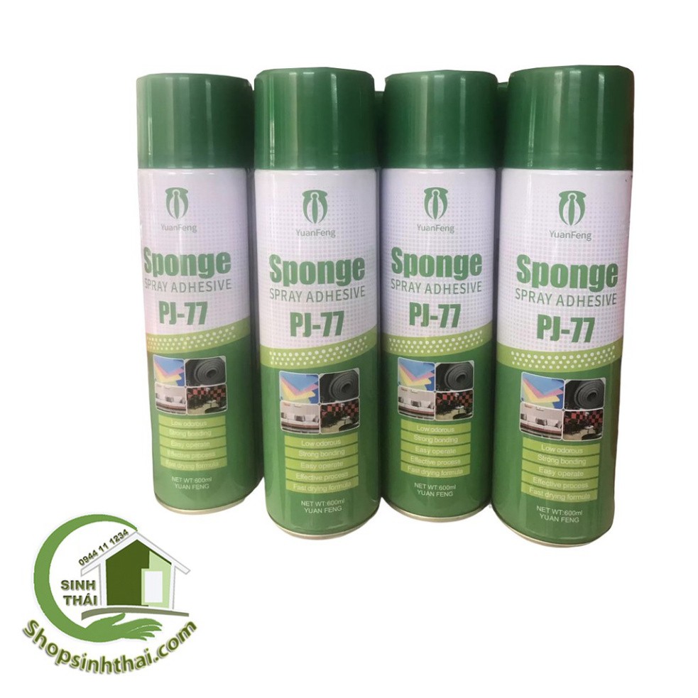 Chai keo xịt dán xốp dán tường, giấy, thảm nỉ, thảm simili, vải, gỗ, mút cách âm - keo dán xịt đa năng PJ - 77