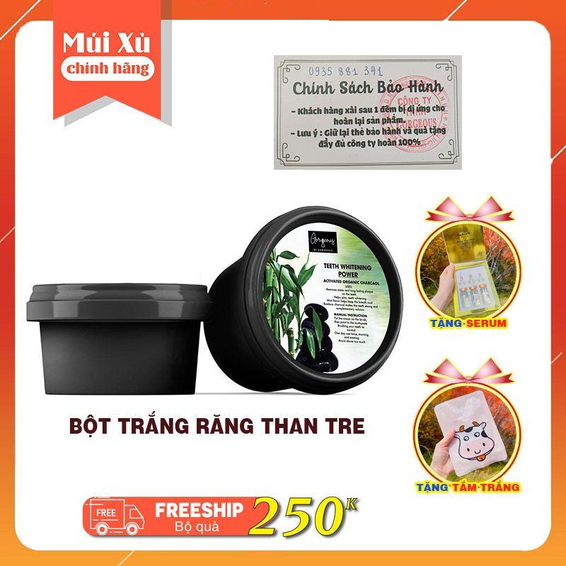 BỘT TRẮNG RĂNG THAN TRE HOẠT TÍNH SÁNG BÓNG RĂNG MÚI XÙ