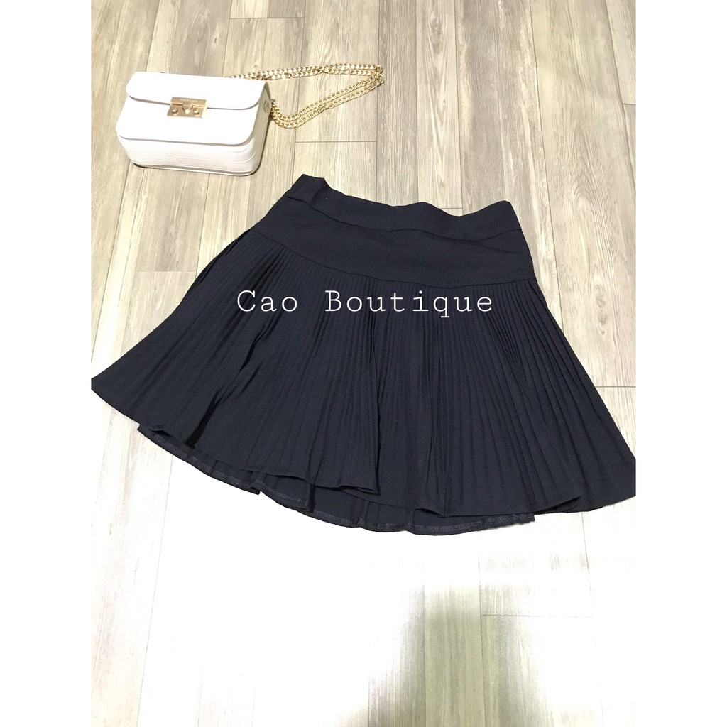 Chân Váy Đen Xếp Ly Cạp Cao Có Quần Bảo Hộ Free Size Dưới 48kg | BigBuy360 - bigbuy360.vn