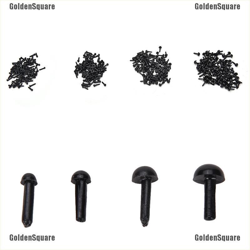 Set 100 Mắt Nhựa Màu Đen 4 Kích Cỡ Cho Búp Bê Gấu Bông